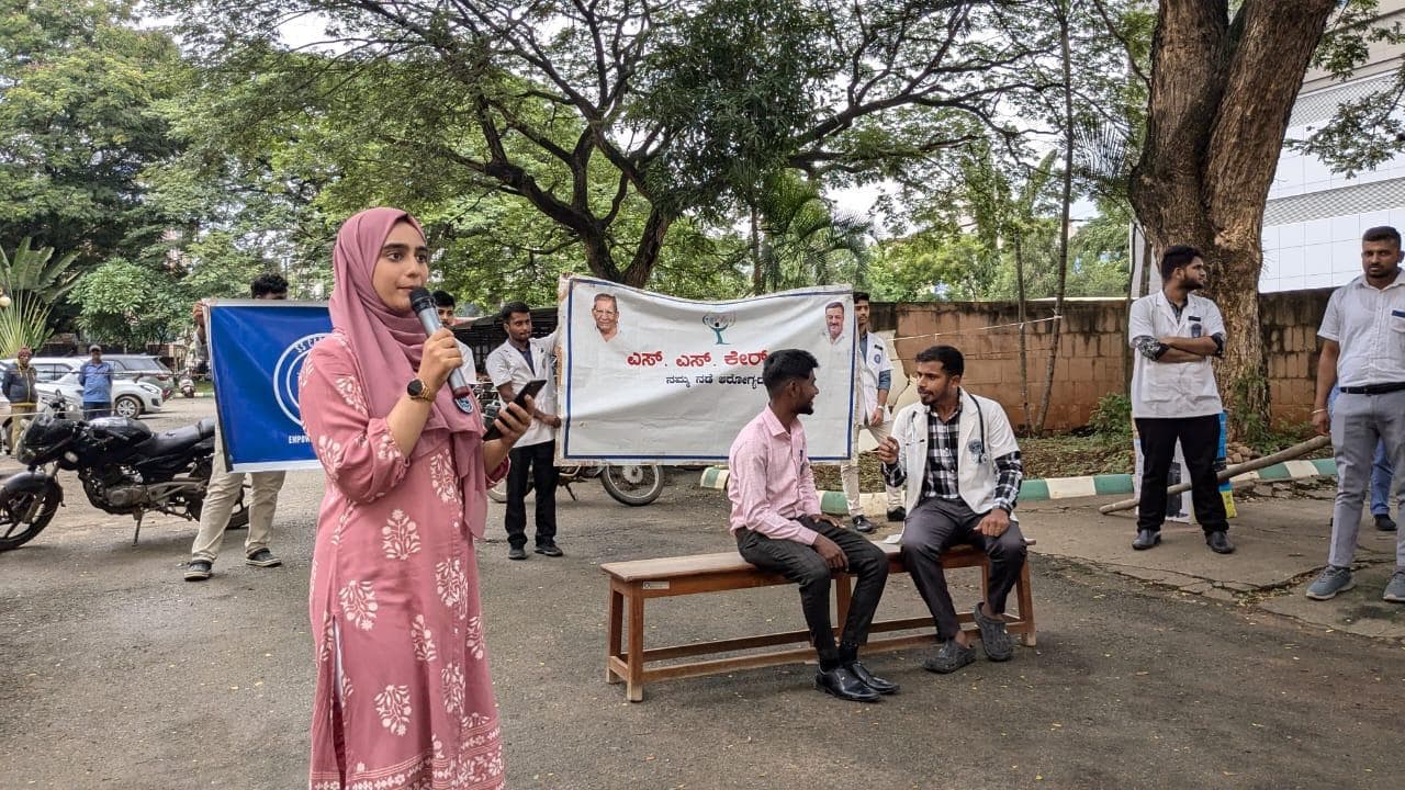 Students volunteering in healthcare
